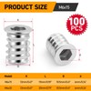 100Pcs M6x15 Threaded Inserts for Wood, Threaded Inserts, Insert Nuts,