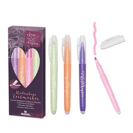 moses. Just one more chapter Highlighter Set of 4 Erasable Highlighter Pens in Pink, Mint, Lilac and Apricot, Ideal for Reading, Marking & Gifting