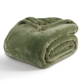 Berkshire Blanket Classic Extra-Fluffy™ Plush Blanket, King Size Bed Blanket, Soft Fuzzy Fluffy Long Hair Blanket for Couch Sofa Bed, Dark Sage Green, 90x108 Inches