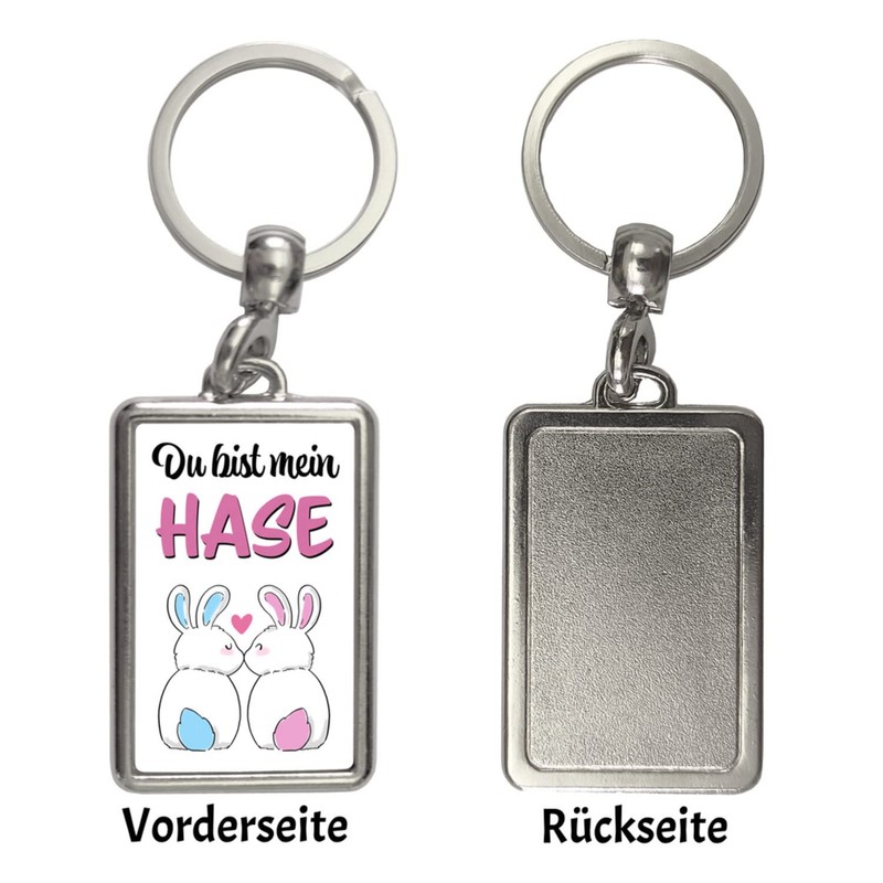 Du bist mein Rabbit Keyring in Blue A Beautiful Keyring
