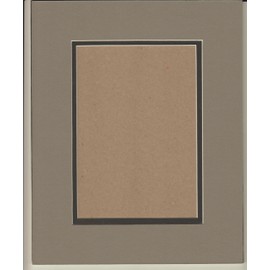 16x20 Grey & Black Double Picture Mat, Bevel Cut for 11x14 Picture or Photo