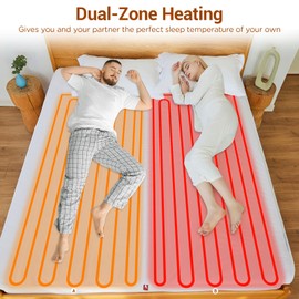 Comfytemp Heated Mattress Pad Queen —Dual Zone Control & Preheat Function & Smart Downshift, 60"x80" Bed Warmer — 12 Hour Timers & Heat Settings, Electric Non-Slip Mattress Cover Pad with Deep Pocket