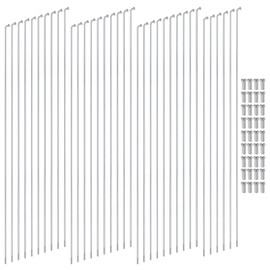 FarBoat 36 Pcs 250mm-296mm 14G Bicycle Spoke, 304 Stainless Steel Spokes and Nipples with Copper Cap Suitable for Mountain Bikes, Road Bikes, and Electric Bicycles, 11.7"/296mm, Silver