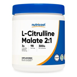 L-citrulina Malate Nutricost 2:1 300g En 98 Porciones Sabor Sin sabor
