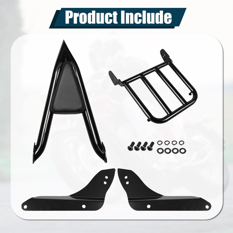 DSISIMO Motorcycle Passenger Backrest Sissy Bar with Luggage Rack Compatible