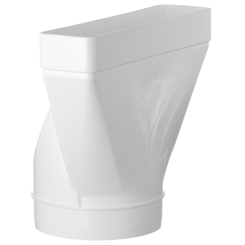 Steinberg14 White 220x55mm - Ø 125mm Flat Channel to Round