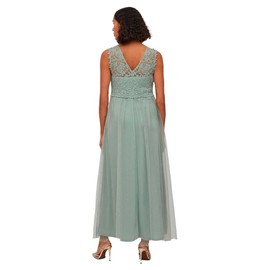 Vila Women's Vilynnea Maxi Dress-Noos Dress, Green milieu/detail: elastic