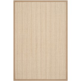 Safavieh Natural Fiber Collection NF442D Border Stripe Sisal Area Rug, 4' x 6', Tan / Tan