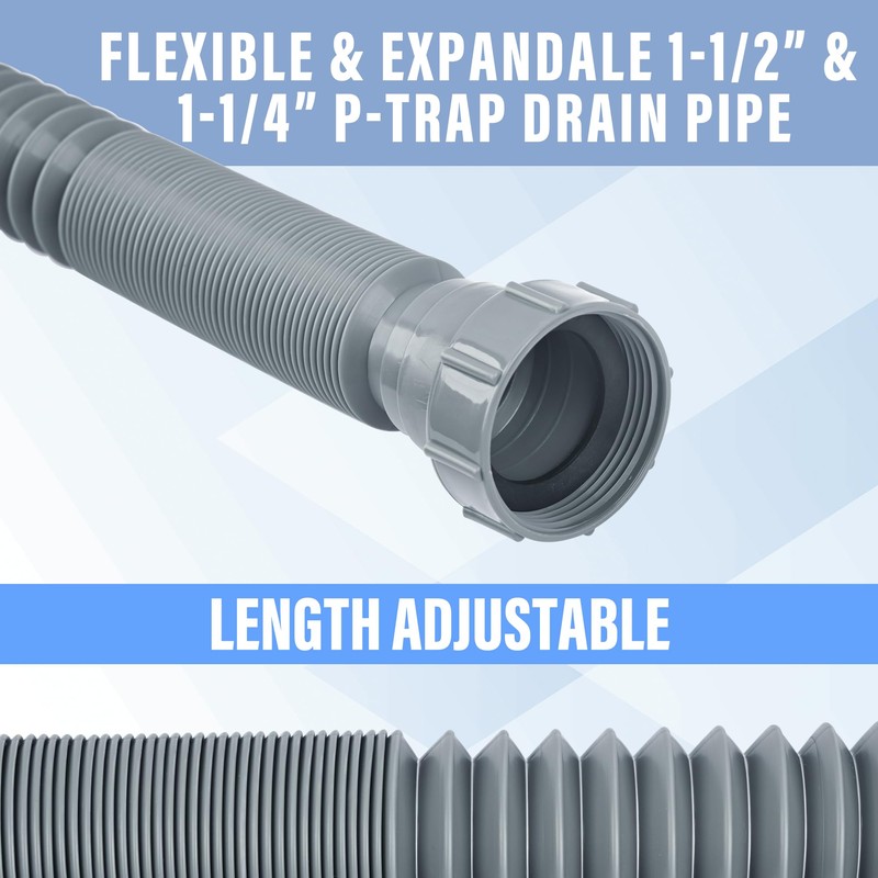 Cunsen Flexible Double sink drain kit for kitchen and Bathroom,