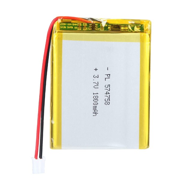 AKZYTUE 3.7V 1800mAh 574758 Lipo Battery Rechargeable Lithium Polymer ion Battery Pack with JST Connector