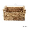 HDKJ Storage Basket Made by Water Hyacinth with Wood Handles,
