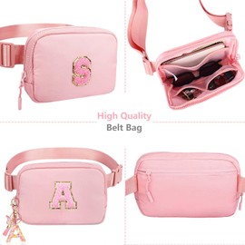 Belt Bag Fanny Pack for Teen Girl Women - Girls Initia Fanny Pack Ages 8-12 Teen Birthday Gifts Small Waist Packs Trendy Kids Fanny Pack H