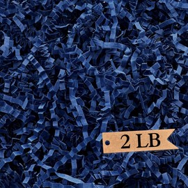 Art Secret 2LB Crinkle Cut Paper Shred Filler - Biodegradable Packing for Gift Baskets, Boxes, and Crafts - Eco-Friendly Cushion for Christmas, Weddings, Birthdays (Royal Blue)