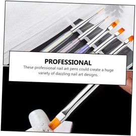 Baluue 5pcs Nail Art Drawing Pens Manicure Brush Tools for Home Salon Use Lightweight and Nail Painting Pens for and Easy Application
