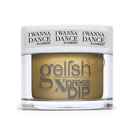 Gelish Nail Dip Powder Command The Stage, I Wanna Dance with Somebody Dip Nail Collection Holiday Nail Polish Collection, Gold Nail Polish, 1.5 ounce