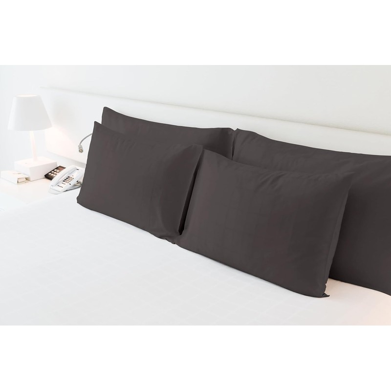 Comfort Beddings Premium Quality Grey Pillowcases 100% Cotton Blend Grey