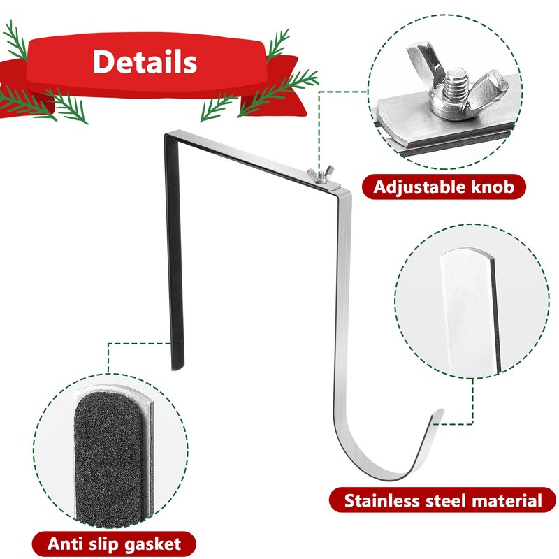 2 Pcs Christmas Headstone Wreath Hanger- Fit 6"-11" Adjustable Cemetery