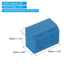 PATIKIL Induction Cooker Capacitor, 4 Pack 8uF AC 275V High Voltage Insulation Resistance Capacitor for Induction Cooker, Blue