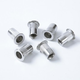 42pcs M8 Rivet Nuts, Stainless Steel, Blind Rivet Nuts, Flat Head Rivet Nuts, Fixing Rivet Nuts Set, Used for Metal Plates