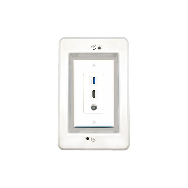 RiteAV in-Wall Cable Management Kit Recessed Outlet Coax HDMI USB-3