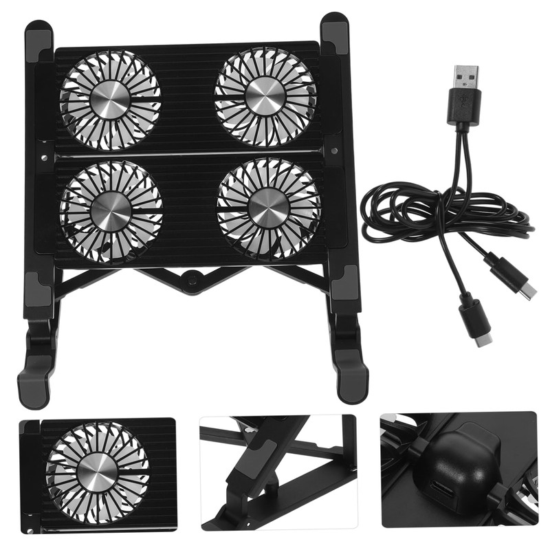 KICHOUSE 1 Set Adjustable Laptop Cooling Stand with USB Interface