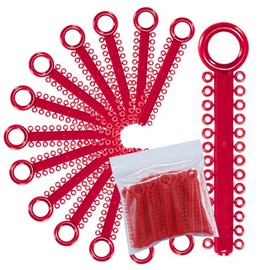 LA MIERE 1040 Power Sticks Ligaduras Para Ortodoncia, Ligaduras Elásticas, Ligaduras Elásticas, Anillos En O, Bandas Elásticas Para Aparatos Ortopédicos, 26 Ligaduras En Cada Varilla (Rojo Intenso)