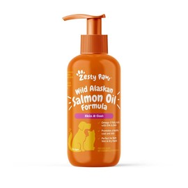 Zesty Paws Wild Alaskan Salmon Oil Formula for Dogs & Cats, Omega 3 Fatty Acid Fish Oil with EPA & DHA for Dog Skin and Coat - Size: 8.5oz, Flavor: Salmon Oil