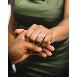 KSTYLE Moissanite Wedding Rings for Women Engagement Rings 3.25ct | D Color-VVS1 | S925 Sterling Silver Diamond Rings, 18K White Gold Plated Moissanite Bridal Sets Promise Rings for Her, Size #6