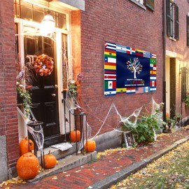 Bolcagob Latino 22 Spanish Speanking Countries Tree Flag National Hispanic Heritage 5x8FT Flag Outdoor Double Printed Funny Flag Banner for Dorm Garden Yard Home Decor 2 Shiny Brass Grommets (5x8FT)