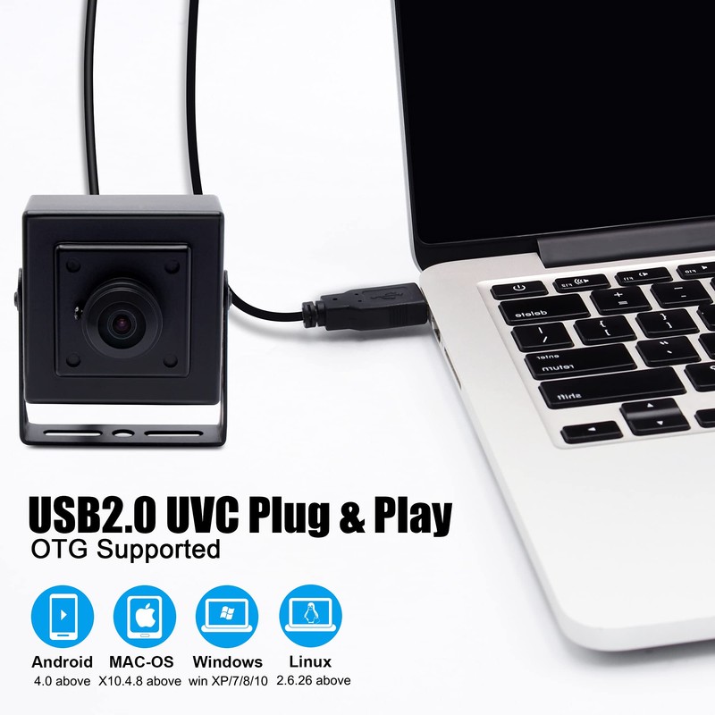 Svpro Ultra-Weitwinkel-Webcam 1080P 30fps Hochauflösende Industrie-USB-Kamera für HD-Sicherheitssystem, Plug-and-Play-Skype-Konferenzkamera,Windows,Linux,Android und