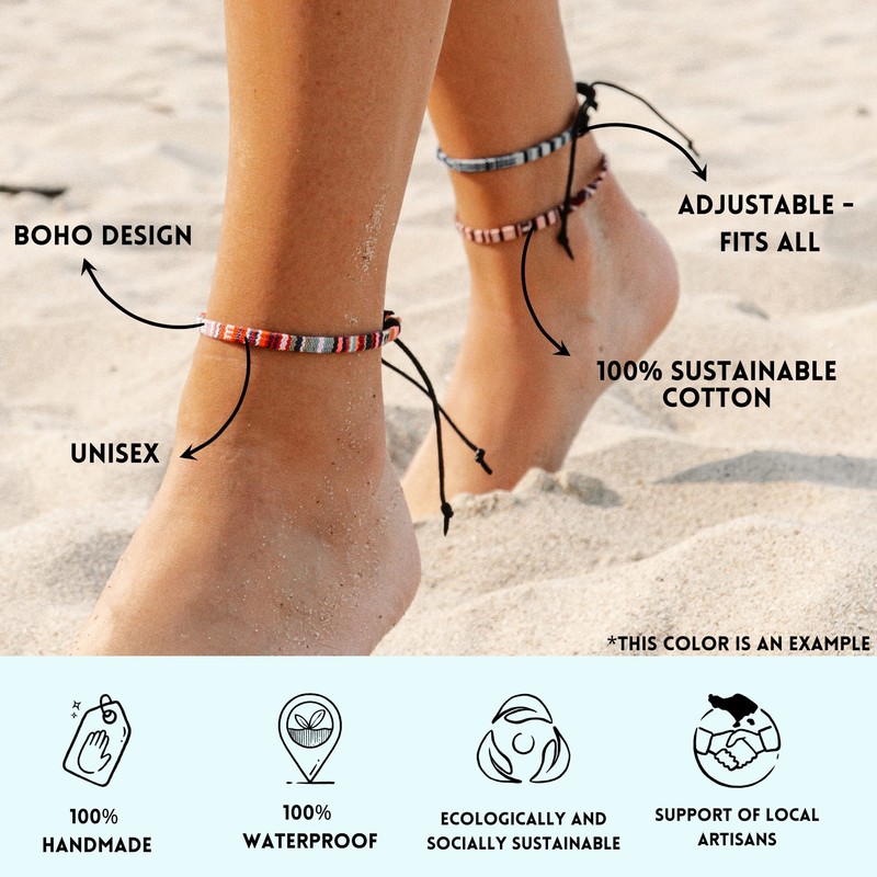 Boho Surfer Anklet Unisex - Ethnic Anklet Women & Men