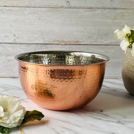 My Square Mile Hammered Copper Mixing Bowl, 20CM, Stainless Steel, Dishwasher Safe