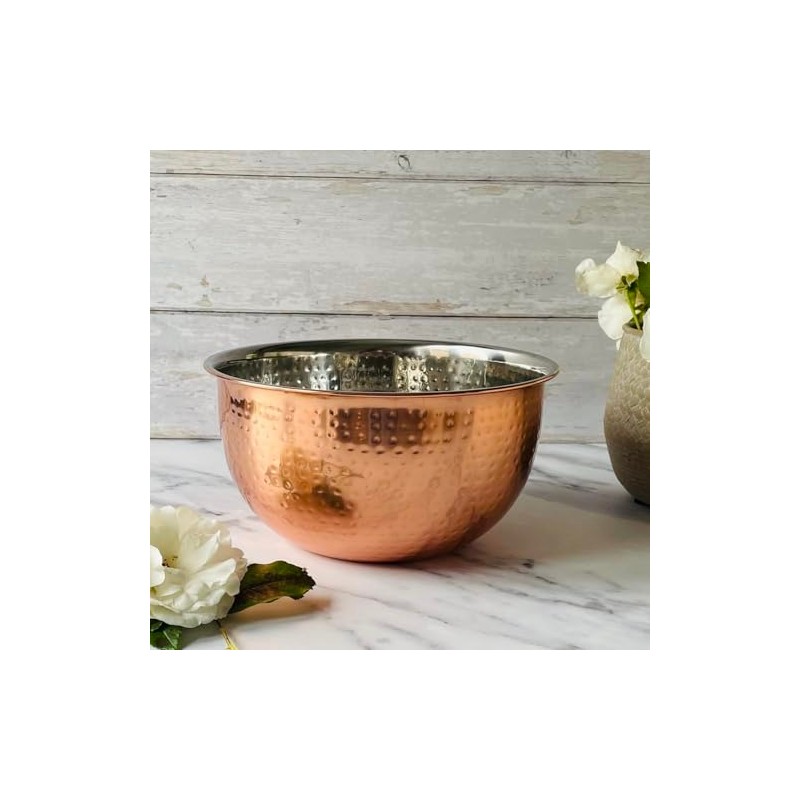 My Square Mile Hammered Copper Mixing Bowl, 20CM, Stainless Steel,
