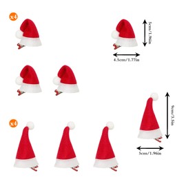 Pack of 8 Classic Christmas Hair Clips, Christmas Hat Hair Clips for Kids/Girls/Women/Christmas Party (Two Styles)