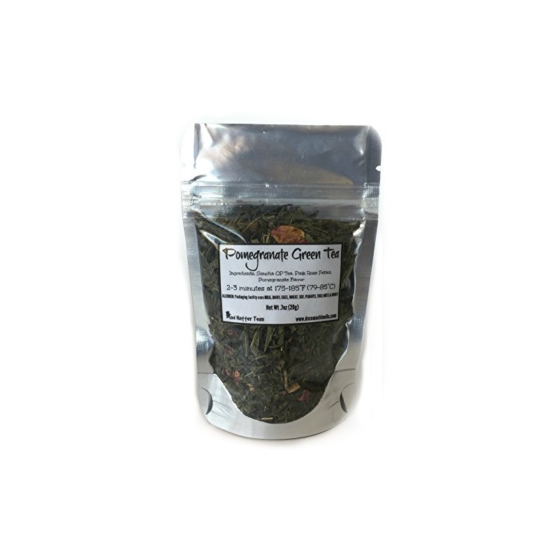 Pomegranate Green Loose Leaf Sencha Tea Wildcrafted OP Pink Rose