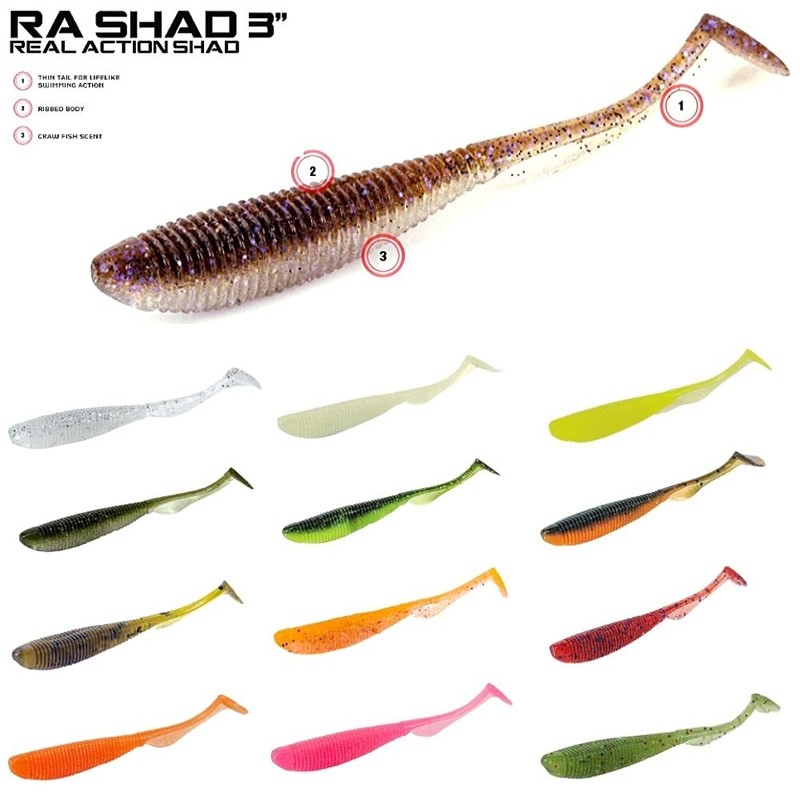 Molix RA Shad 3" (8 pcs) col. UV Watermelon Gold
