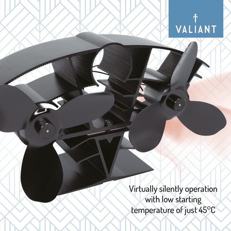 Valiant Whirlwind Stove Fan - Hot Air Circulation Heat Powered
