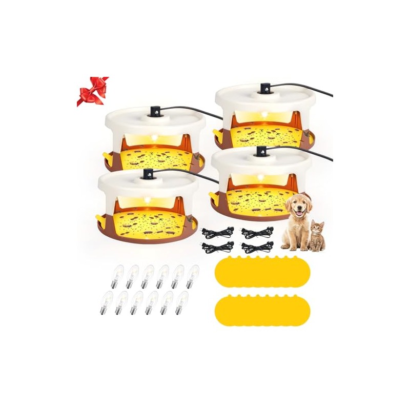 4Pack Upgraded Flea Traps for Inside Your Home - Indoor
