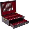 GENRICE Wooden Silverware Chest without Silverware Double-layer, Silverware Box Storage