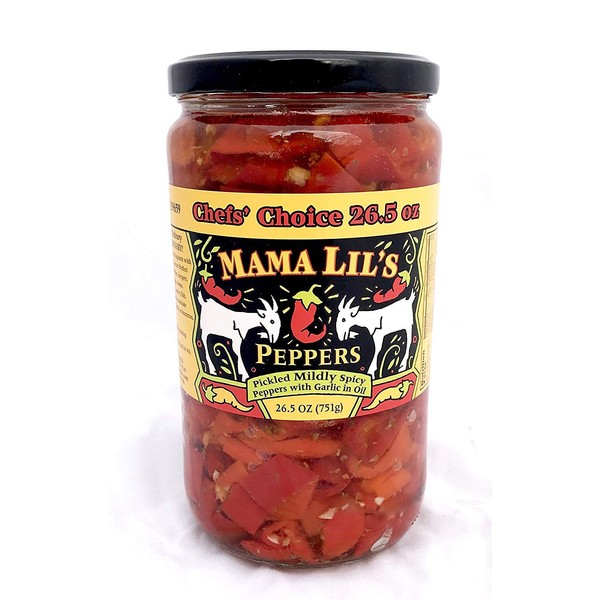 Mama Lils Original Mild Goathorn Peppers, Large Jar (26.5 oz) (Pack of 2)