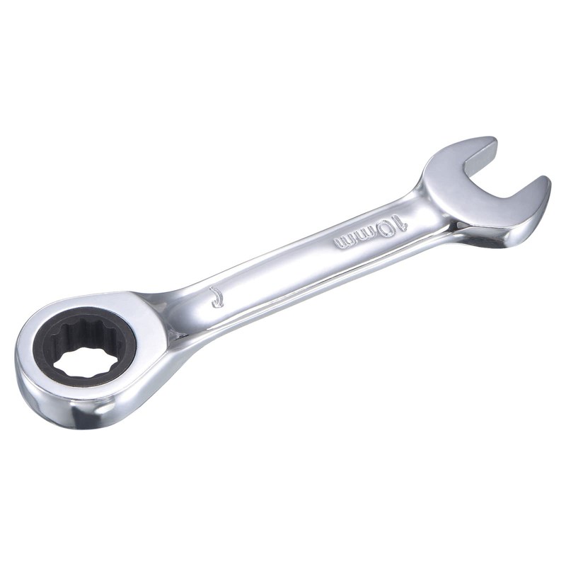 sourcing map 10mm Stubby Ratcheting Combination Wrench Metric 72 Teeth