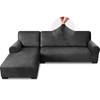 Pfrstuv Sectional Couch Covers, Leather Look Sofa Cover L Shape