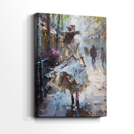 Renditions Gallery Canvas Paintings for Home Beautiful Woman Figurative Abstract Artwork Wall Hangings for Drawing Room Kitchen Bedroom - 32" X 48" LT560