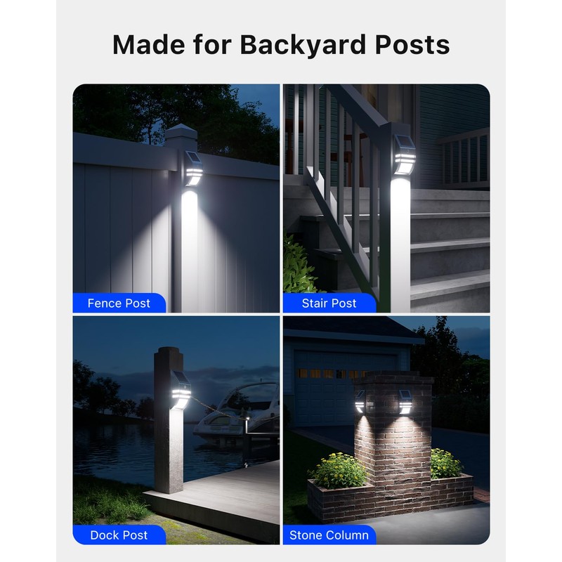 4 Pack Solar Wall Lights, Stainless Steels Outdoor Waterproof Motion