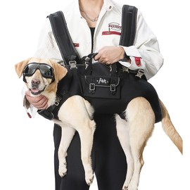 Dog Backpack Carrier - Spine-Friendly for Large Dogs(24-35lbs) Horizontal Design Dog Carrier with Adjustable Back Straps for Joint Injuries, Arthritis, Ideal for Stairs, Elderly Dogs(Size XL)