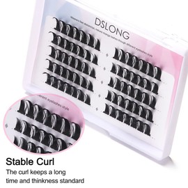 DSLONG Manga Lashes Natural Look Individual Lash Wispy Silky Anime Eyelashes Cluster Japanese Cosplay False Eyelashes Reusable, Look Like Extensions DIY At Home (cosplay lashes)