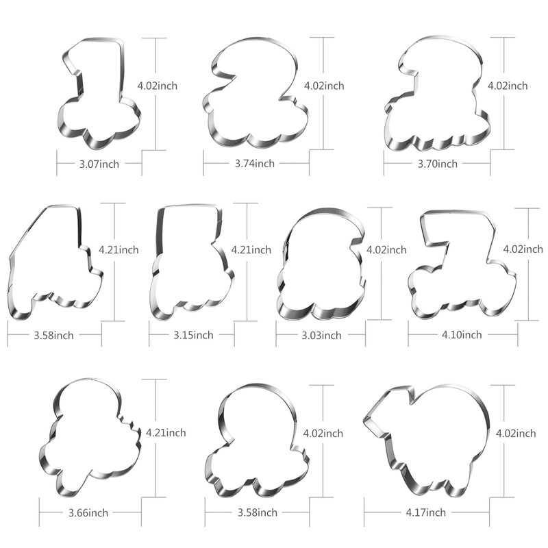 LUBTOSMN Large Number Cookie Cutter Set with Word-10 Piece-Diswasher Safe-#1#2#3#4#5#6#7#8#9#10