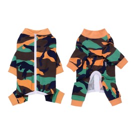BT Bear Elastic Dog Suit for Small Dogs, Protect Joints, Anti Hair, Anti Licking, Wound Protection, Puppy Pajamas, PJS, Dog Jumpsuit for Small Dogs (M, Camouflage)