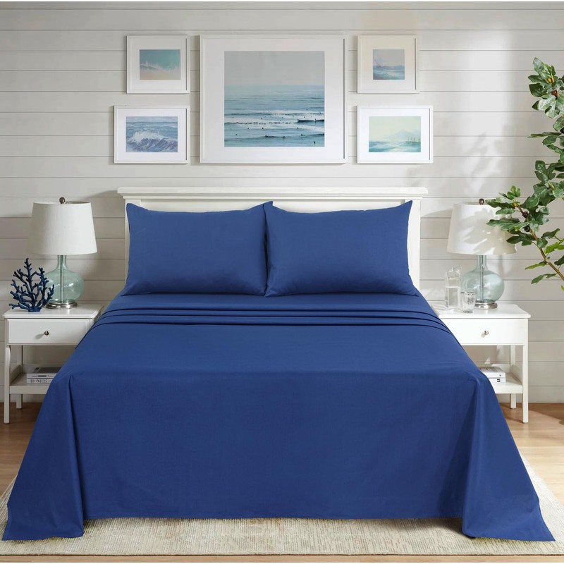 CHARKHAH Polycotton Flat Sheets with Single Double King Size Bed
