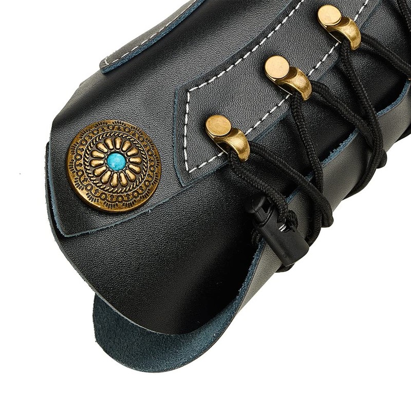 TOPARCHERY Handmade Leather Arm Guards Bow Hand Shooting Glove Adjustable